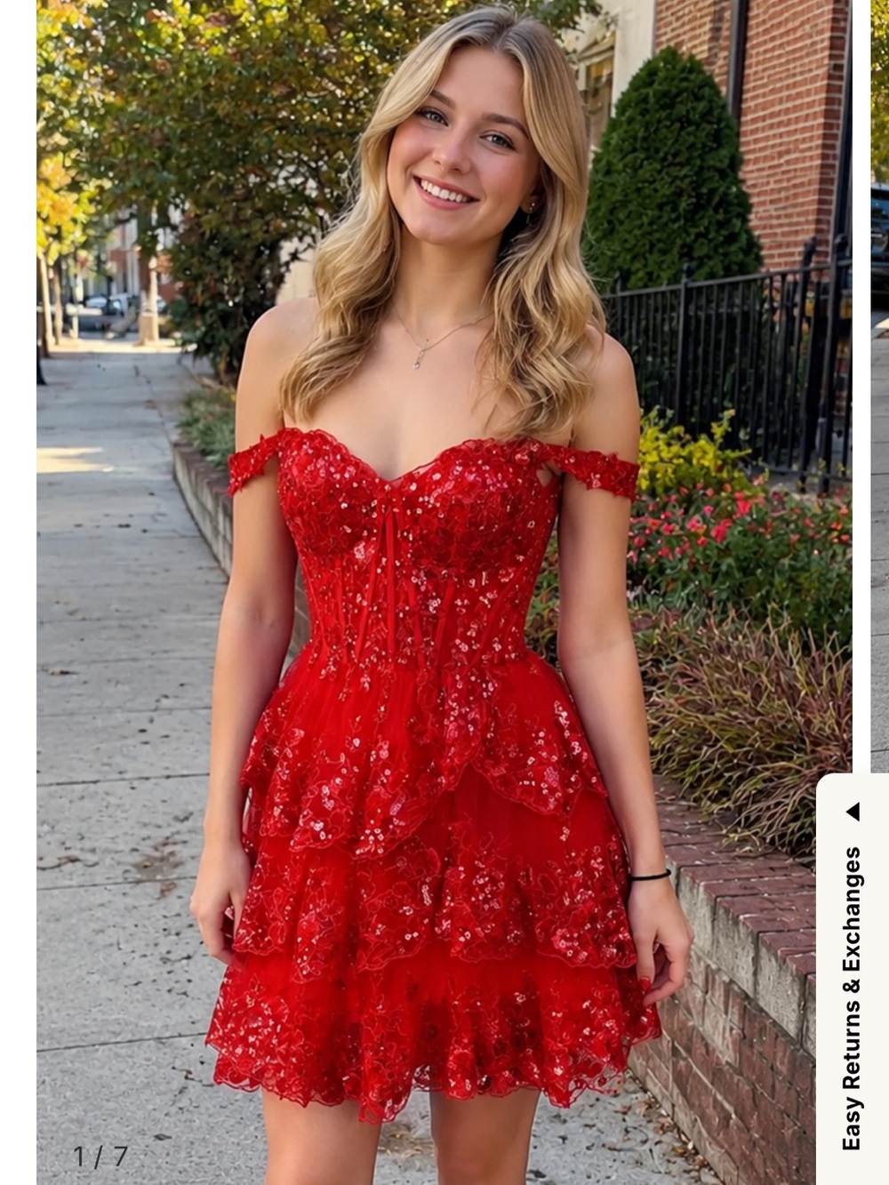 Red A-Line Sweetheart Tiered Short Homecoming Dress
